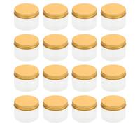 GATHINESS 16 Pièces Flacon de Crème Cosmétique Vide 120ml en Plastique, Bouteille de Crème à Couvercle Or, Réutilisable et Empilable, pour Sous-emballage de Maquillage