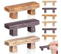 GATHINESS 18 Pcs Banc Miniature en Résine Design Réaliste pour Décor de Maison de Poupée et Terrariums, Décoration DIY Intérieure et Extérieure Simulation Vivante