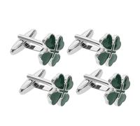 GATHINESS 2 Paires Boutons de Manchette Homme en Alliage Vert, Trèfle Cœur | Style Français Classique, pour Mariages et Entretiens, Fête Saint Patrick