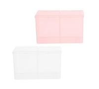 GATHINESS 2 Pièces Boîte de Rangement à Deux Compartiments Transparente | Plastique, Forme Compacte et Empilable, Large Ouverture, pour Bureau de Chambre et Tiroir