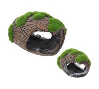 GATHINESS 2 Pièces Grottes Décoratives en Résine pour Aquarium, Cachettes Naturelles de Tonneau Cassé Mousse, Abris pour Poissons Betta et Crevettes, Accessoires Décoratifs pour Aquarium