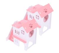 GATHINESS 2 Pièces Maison Villa pour Hamster avec Rampe en PVC, Aire de | Petits Gerbilles et Animaux de Taille Similaire, Lieu de Repos, Habitat Compact, Couleur Vive
