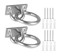 GATHINESS 2 Pièces Plaque à Œillet en Acier Inoxydable Argenté Vis, Crochets Robustes à Surface Lisse pour Fixation de Sangle de Hamac Extérieur ou Accessoires Balançoire