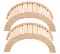 GATHINESS 2 Pièces Pont en Bois Khaki pour Hamster et Cochons d'Inde, d'escalade Résistant à l'usure Forme Arche, Accessoire Sécurisé pour Cage Petits Animaux