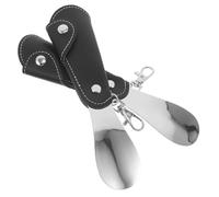 GATHINESS 2 Pièces Porte-clés Chausse-pied Pliable, Format Poche | Aide-chaussure Métallique, Look Élégant et Moderne, pour Bottes, Paquet à Dos, Voyage et Usage Mobile