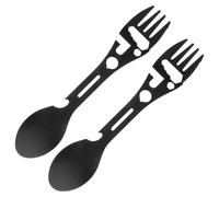 GATHINESS 2 Pièces Spork Multifonction en Acier Inoxydable Design Ergonomique et Facile à Transporter, Ustensiles de Camping Portables pour Pique-niques et Randonnée