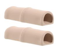 GATHINESS 2 Pièces Tube Céramique pour Cichlidés, Forme Bambou, Décor | Cachette Aquatique Texturée, S’intègre au Substrat Bois, pour Crevettes et Bac Domestique