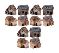 GATHINESS 20 Pièces Maison de Fée Miniature en Résine Rustique pour Jardin Décor Mousse, Cottage Solide et Ornement Féerique pour Petits Jardins et Pots de Fleurs