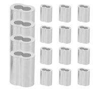 GATHINESS 200 Pièces Serrage-câble à Double Trou en Aluminium, Manchons de Sertissage en Aluminium, Argenté, Installation Rapide, pour Câbles Métalliques, Chantiers de Construction et