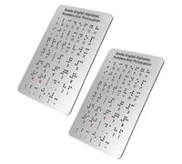 GATHINESS 2pcs Tableau de L'alphabet Braille à Points, Aides en Braille, Panneau Aluminium-plastique Argenté, Chiffres et Ponctuation, pour Garçon et Filles Aveugles et Débutants, École