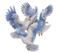 GATHINESS 3 Pièces Décoration Murale en Bois Sculpture de Mouette pour Maison, Style Bord de Mer, pour Salon ou Chambre, Décoration Naturelle et Élégante