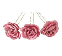 GATHINESS 3 Pièces Épingle à Cheveux de U Rose, Fourche à Cheveux de Rose, Alliage et Tissu Soie, Style Vintage, pour Mariage et Bal de Fin D'année, Femmes, Chignon et Hanfu Qipao