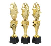 GATHINESS 3 Pièces Trophée Plastique Léger D'étoile pour Garçon et Filles, Coupe Première Place Dorée, Facile à Nettoyer, pour Fêtes et Compétitions Sportives