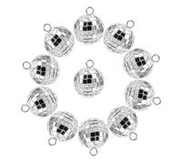 GATHINESS 30pcs Boules Disco à Facettes Argentées pour Création de Bijoux Diy, Pendentifs Porte-clés en Plastique et Alliage de Zinc, Accessoires Élégants pour Artisanat et Fêtes