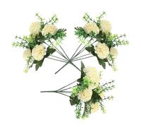 GATHINESS 3pièces Fleurs Hortensia Artificielles Blancs Bouquet Faux Hydrangea sans Entretien Décoration Intérieure Salon Bureau Design Réaliste Polyvalent