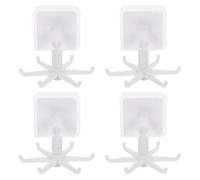 GATHINESS 4 Pièces Crochet Rotatif Multifonction Cuisine 360° en Abs Installation Murale Facile et Design à Griffes Multiples pour Suspendre Ustensiles et Accessoires