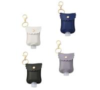 GATHINESS 4 Pièces Flacon de Parfum Portable 60ml, Bouteille à Main en Abs et Cuir, Étanche, avec Porte-clés, pour Shampooing et Savonnette Mains, Accessoire de Voyage