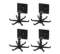 GATHINESS 4 Pièces Porte-ustensiles Rotatif 360° en Abs Crochet Multi-griffes, Support Mural sans Perçage pour Rangement Ustensiles Cuisine Pratique et Organisé