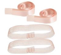 GATHINESS 4 Pièces Rubans Élastiques de Ballet Support Adaptable Invisibles et Bande Élastique Résistante pour Chaussures de Pointe Rose pour Répétitions et Spectacles de Danse