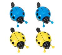 GATHINESS 4 Pièces Sonnette de Vélo pour Garçon et Filles en Plastique et Métal Bleu, Forme à Bon Dieu, Son Clair et Puissant Propriétés Anti-âge, pour Vélos D'garçon et Filles Garçons