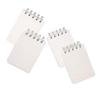 GATHINESS 4pcs Petit Cahier à Spirale Blanc 10,6x7,7 Cm Papier Quadrillé, Facile à Détacher, Bloc-notes Portable pour Fournitures Scolaires et Bureau