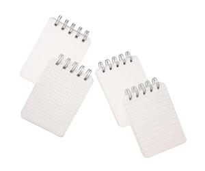 GATHINESS 4pcs Petit Cahier à Spirale Blanc 10,6x7,7 Cm Papier Quadrillé, Facile à Détacher, Bloc-notes Portable pour Fournitures Scolaires et Bureau