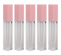 GATHINESS 5 Pièces Tube de Gloss à Lèvres Vide Baguette Magique Rechargeable 7ml Rose As Conditionnement Carré pour Gloss à Lèvres Accessoire Cosmétique DIY