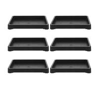 GATHINESS 6 Pièces Bac à Eau Rectangulaire en Résine Noir pour Pot à Bonsaï | Plateau de Pots de Fleurs, Base Stable et Légère, Collecte D’eau pour Mini Plantes et Petits Pots