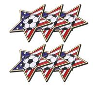GATHINESS 6 Pièces Broche pour Cérémonies de Remise de Prix Souvenir en Alliage Forme Étoile Design Drapeau National Football et Grands Tournois