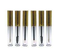 GATHINESS 6 Pièces Flacon de Maquillage Vide Tube de Gloss à Lèvres 3,5ml Or Abs Pet pour Eyeliner et Brosse à Cils, Maquillage