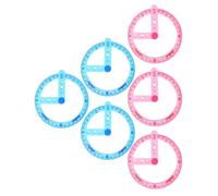 GATHINESS 6 Pièces Rapporteurs D'angle à Bras Oscillant en Plastique Bleu pour Bureau et Maison, Outil de Mesure Facile à Lire et Tracer des Lignes en Douceur