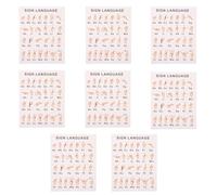 GATHINESS Affiche D’apprentissage la Langue des Signes Asl, 8 Feuilles