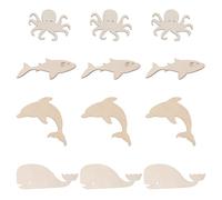 GATHINESS Animaux Marins à Peindre pour, 24 Tranches en Bois Brut Formes Bois DIY 4 Modèles Mixés, Décorations Artisanales et Loisirs Créatifs, Fête Décoration Murale