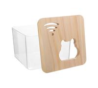 GATHINESS Bain de Sable pour Petits Animaux et Hamsters Nains avec Couvercle en Bois, Facile à Nettoyer et Réduit Éclaboussures, Couleur Kaki