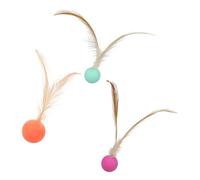 GATHINESS Balle Interactive pour Chat en Caoutchouc Élastique, Lot de 3 Pièces, Auto-jouable pour Animaux de Compagnie, pour Stimuler et Divertir Votre Chat