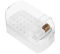 GATHINESS Boîte de Rangement Blanche Étui Sécurisé et Organisé en Plastique pour 30 Embouts de Meulage D'ongles pour Manucure, pour Usage DIY et Formation