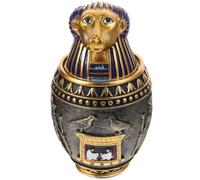 GATHINESS Boîte de Rangement pour Cendres d'animaux en Résine Style Égypte Couvercle, Design Léger et Lignes Lisses pour Décoration Funéraire