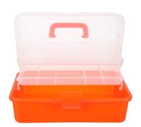 GATHINESS Boîte de Rangement pour Outils Portable en PP Orange Grosse Capacité et Fermeture Sécurisée, pour Organiser Outils à Main et Objets Moyens au Bureau