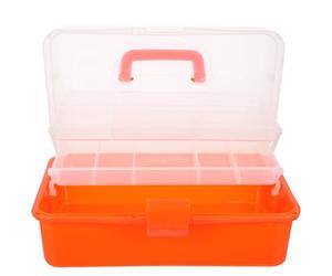 GATHINESS Boîte de Rangement pour Outils Portable en PP Orange Grosse Capacité et Fermeture Sécurisée, pour Organiser Outils à Main et Objets Moyens au Bureau
