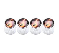 GATHINESS Boutons de Volume en Métal Argenté Lot de 4 Faciles à Installer Pièces de Remplacement Accessoire Guitare Pratique pour Guitare Électrique
