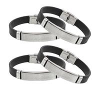 GATHINESS Bracelet de Sport Antistatique en Silicone Souple 4 Pièces Taille Moyenne Couleur Argentée D34 pour Jogging Fitness et Activités en Intérieur Extérieur