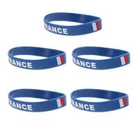 GATHINESS Bracelet Silicone Drapeau National France Lot de 5 Pièces Taille Unique Couleurs Aléatoires Bracelet Sport Unisexe pour Match de Football et Événements Internationaux