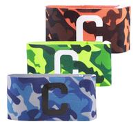 GATHINESS Brassard Capitaine Football 3 Pièces en Nylon Élastique, Brassard Coloré Ajustable, Accessoire de Sport pour Rugby et Clubs Sportifs D'équipe