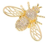GATHINESS Broche Abeille Micro- Zircon, Accessoire Mode Femme pour Paquet à Dos et Vêtements, Bijou Léger Estival, Finition Dorée, Taille Petite Élégante