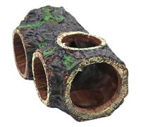 GATHINESS Cachette Reptiles Bûche Creuse Résine Marron Aquarium Terrarium