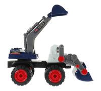 GATHINESS Camion de Chantier Pelleteuse Bleu Modèle Réduit en Plastique Petite Voiture Mobile pour Garçon et Filles Éducatif Excavatrice et Benne Engins Chantier pour Garçons