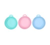 GATHINESS Couvercles Souples en Silicone Lot de 3 Pièces, Étanches et Hermétiques pour Boîtes de Conserve Alimentaires pour Animaux de Compagnie pour Nourriture de Chien et Chat
