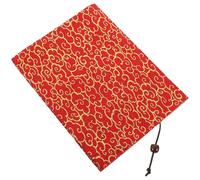 GATHINESS Couverture de Livre en Tissu Rouge Décoration de Fleur Dorée, Réutilisable, Protège-cahier Pratique pour Carnet A5 en Milieu Public et Bus