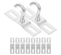 GATHINESS Crochet d'éclairage plat, Crochets de suspension pour faux plafond, fer galvanisé argent, lot de 10, avec accessoires de fixation, pour maisons et magasins, pour suspension de