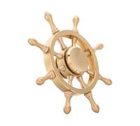 GATHINESS Décoration en Laiton de Roue de Navire - Ornement Rotatif pour Bureau, Accessoire Marin Élégant pour Salon et Espace de Travail, Figurine Artisanale